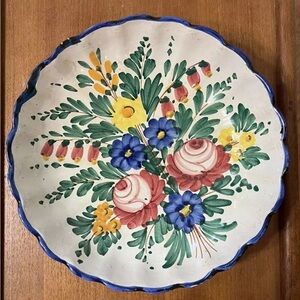 Vintage Italian Serving Bowl Floral Hand Painted Signed Italy Vanro M 143 S Read